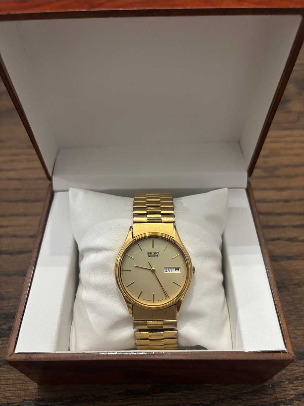 Gold Tone Seiko 7N43-8A89 Day/Date